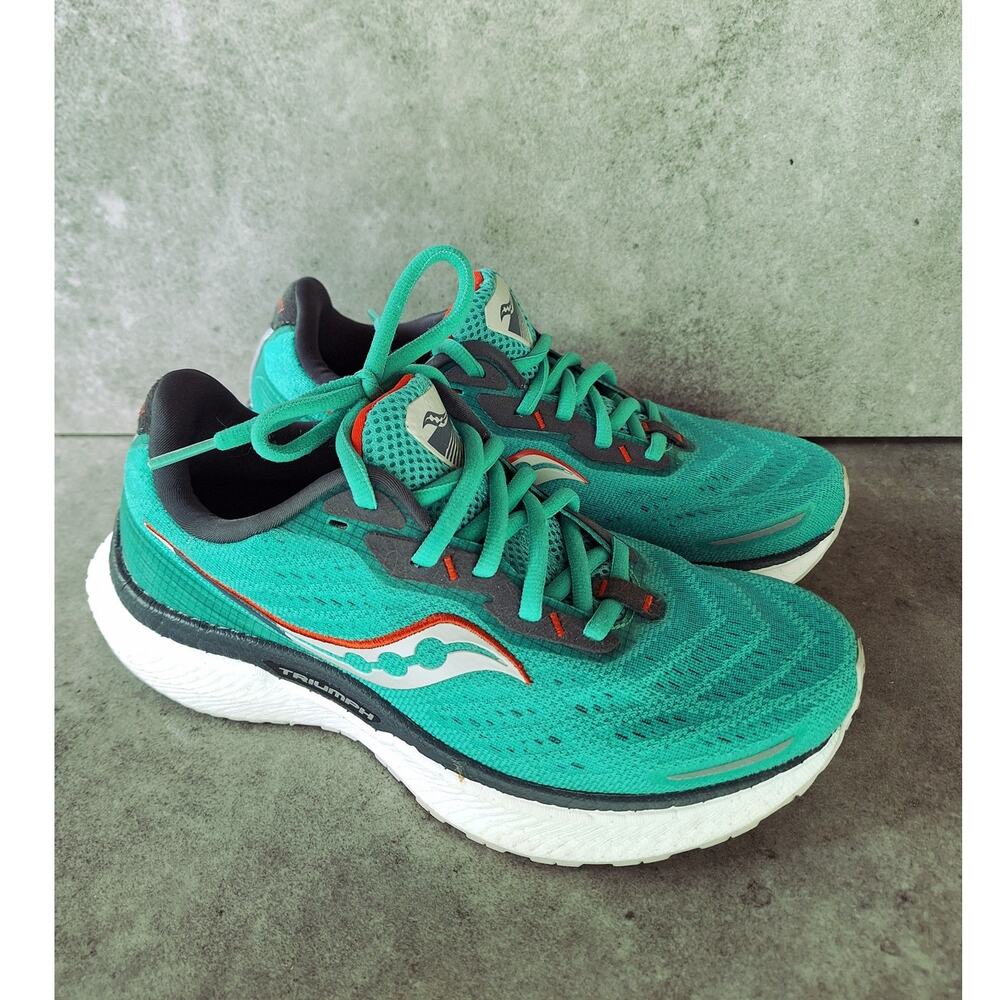 Saucony Women's Triumph 19 "jade" teal green blue running shoes 7.5 training gym